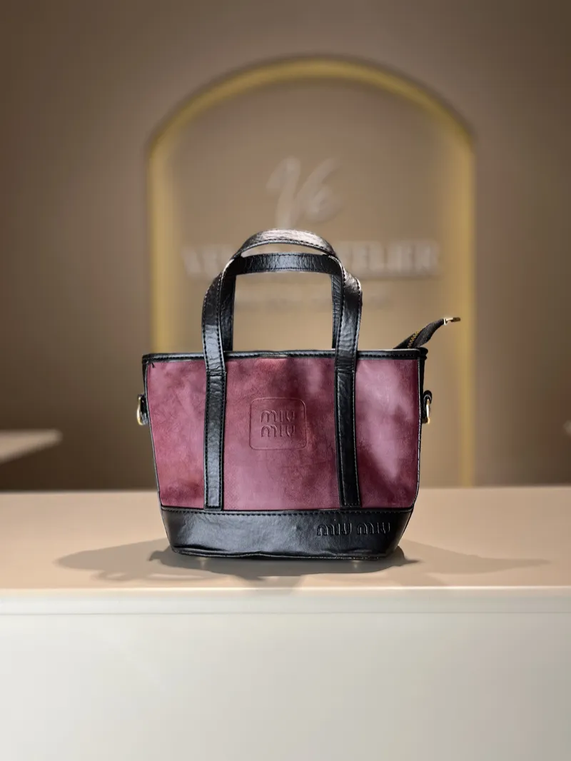 Miu Miu Leather Burgundy - Black Bag 