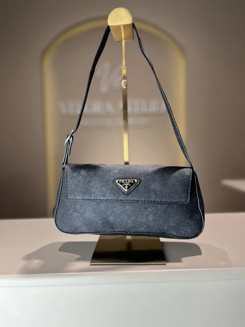 Prada Saffiano Black Shoulder Bag 