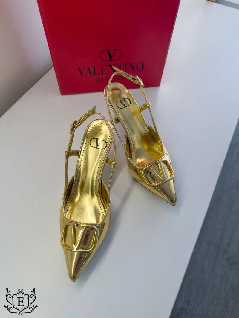 Valentino Golden Vlogo Heels 
