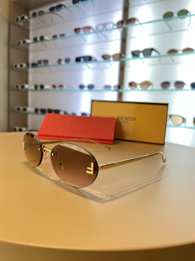 Fendi First Crystal F40 Light Brown Sunglasses