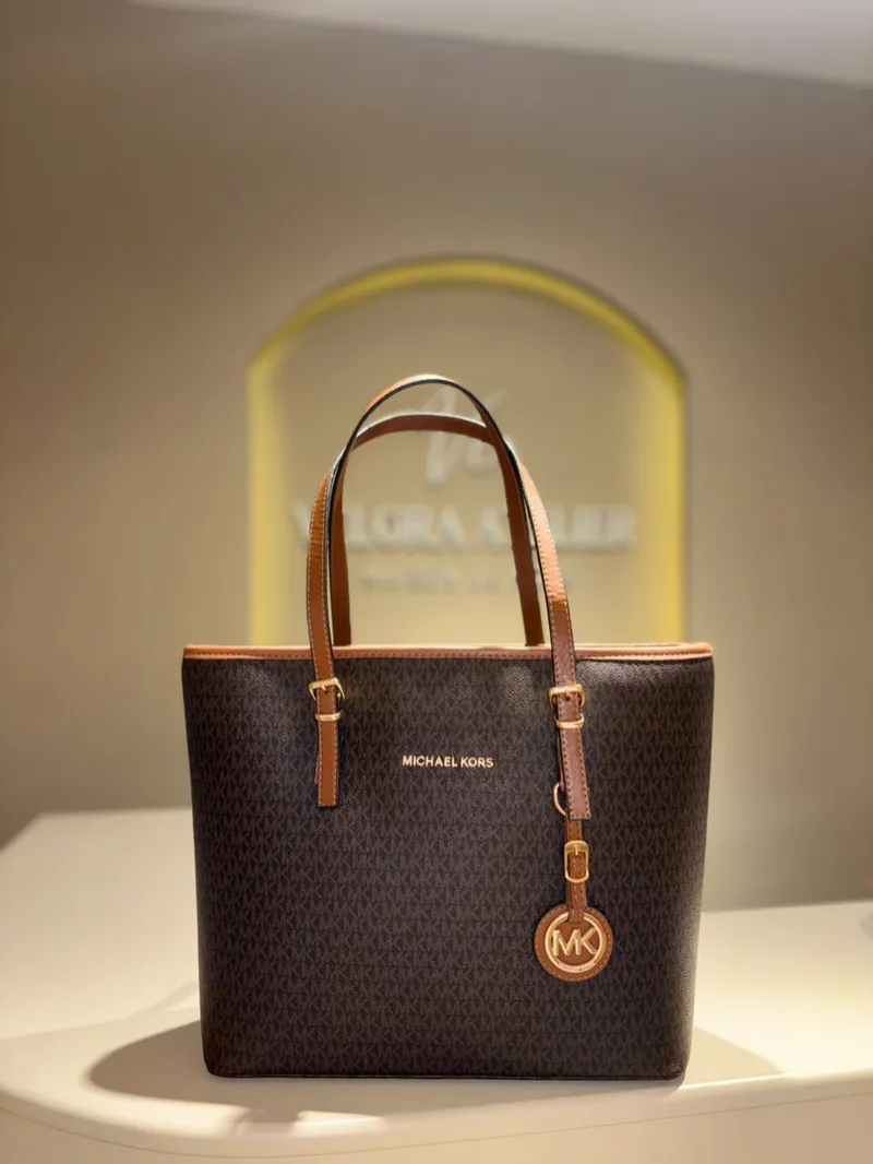 Michael Kors Quinn Large Tote Bag (Brown/Tan)