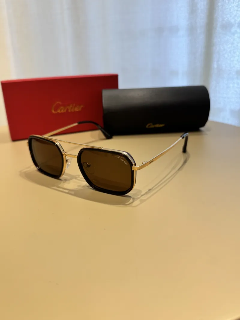 Cartier Unisex Brown & Gold Frame 
