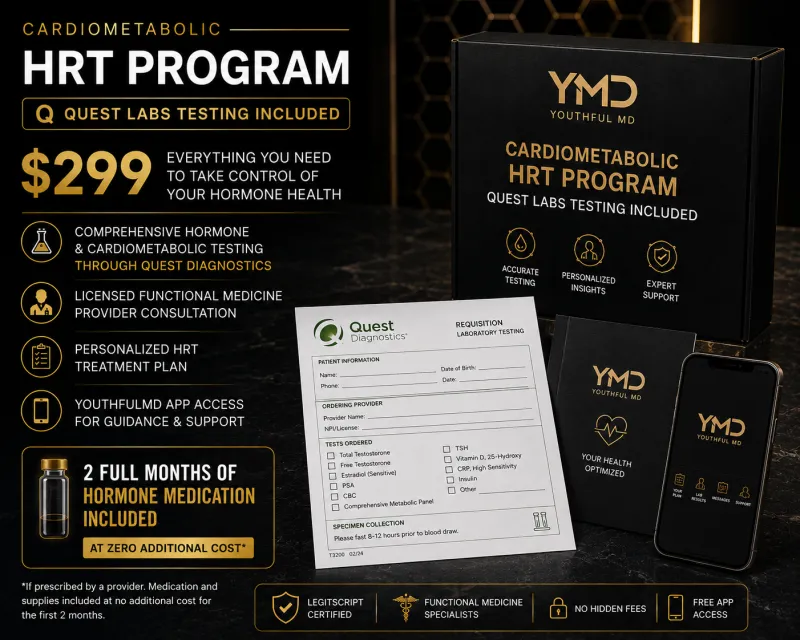 YouthfulMD Male HRT Program — Quest Lab Option