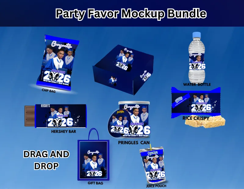 Ultimate Blue Graduation Party Favor Bundle  Editable Canva Designs 🎓💙