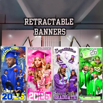 Ultimate Graduation Retractable Banner Bundle, Custom Editable Canva Templates🎓