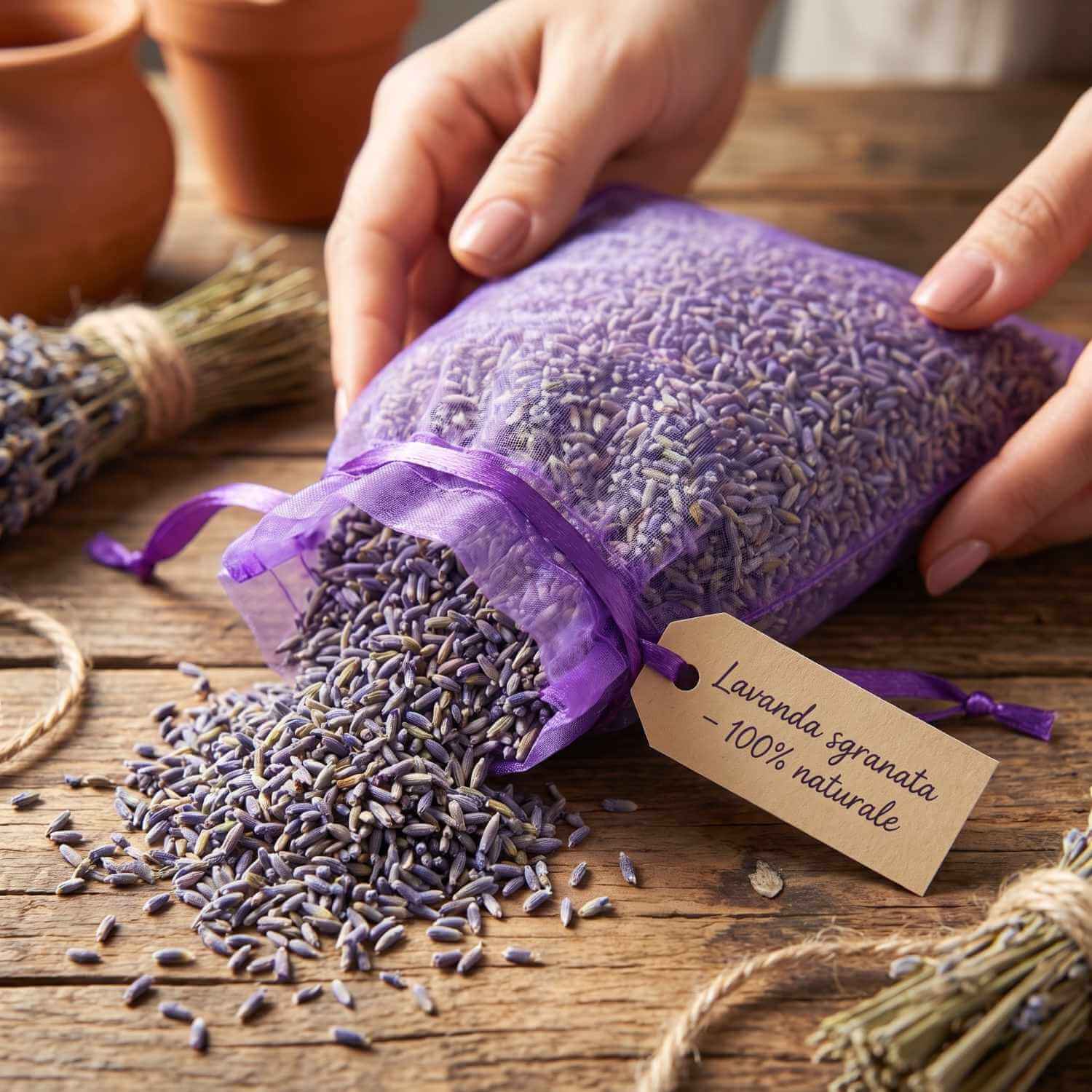 Semi di lavanda sgranati