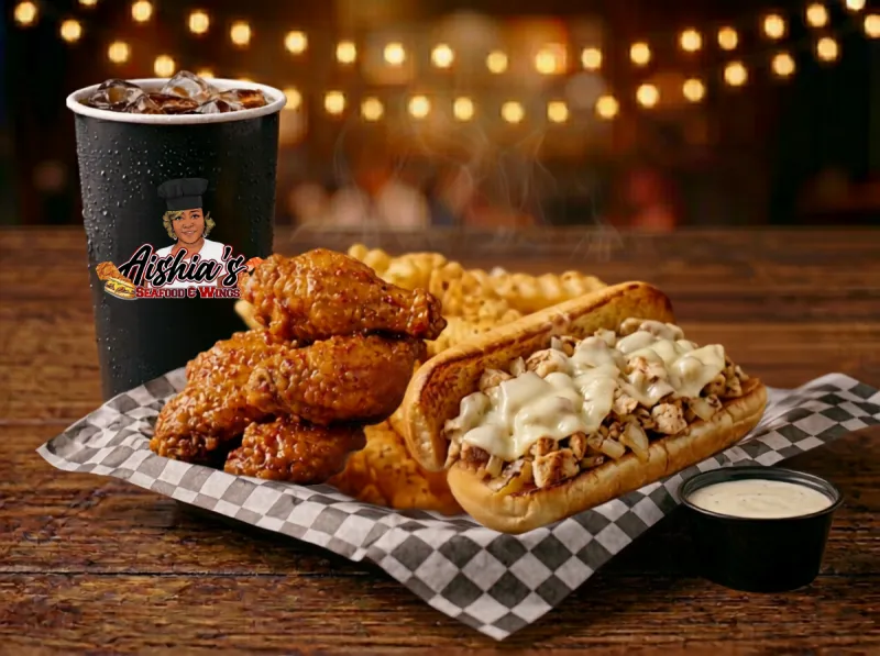 Chicken Philly & 6 Piece Wing Combo