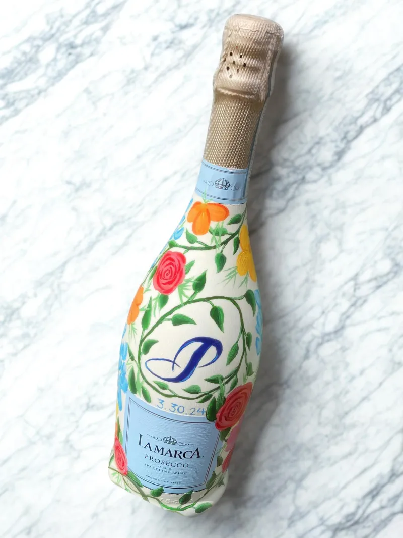 Painted Champagne Bottle