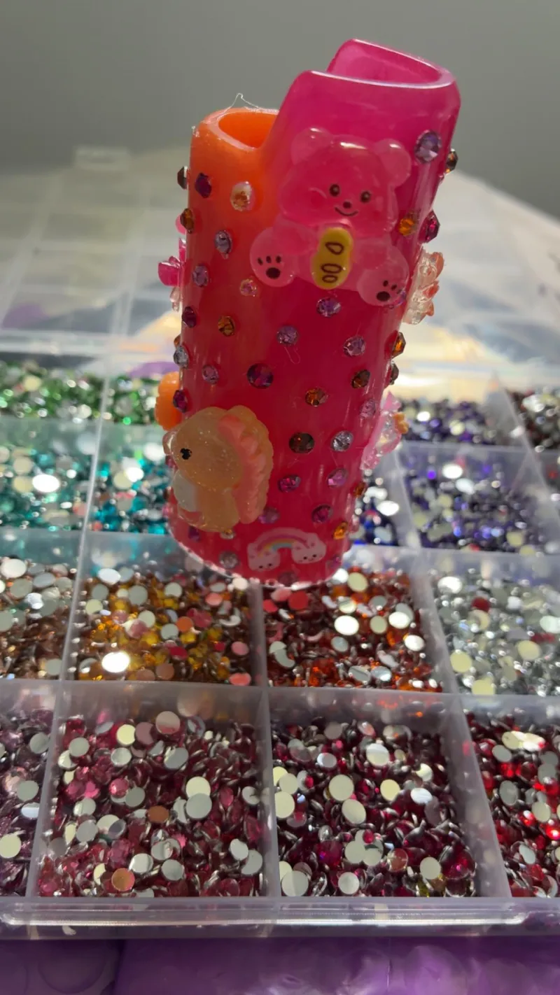 Pink/Orange Junk lighter case