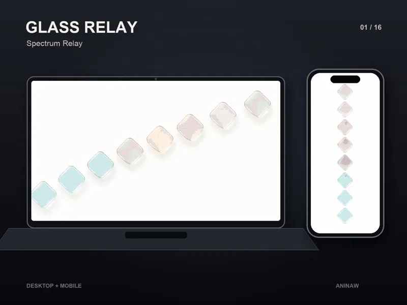 Glass Relay — 16 Premium Wallpapers for Desktop & Phone