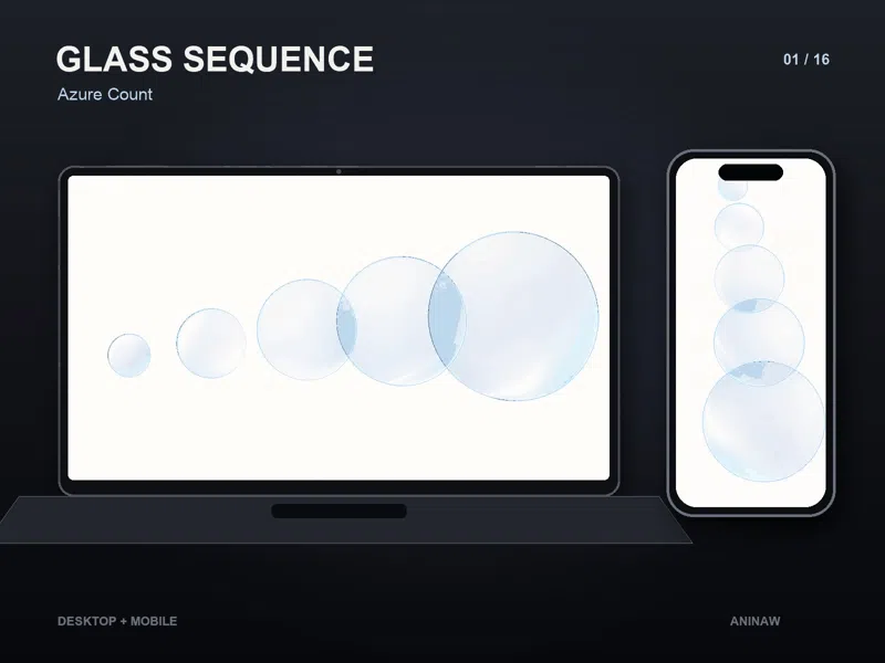 Glass Sequence — 16 Premium Wallpapers for Desktop & Phone