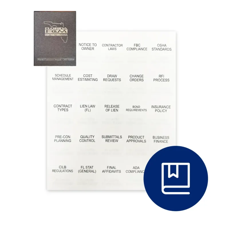 Florida Contractor Manual Tabs