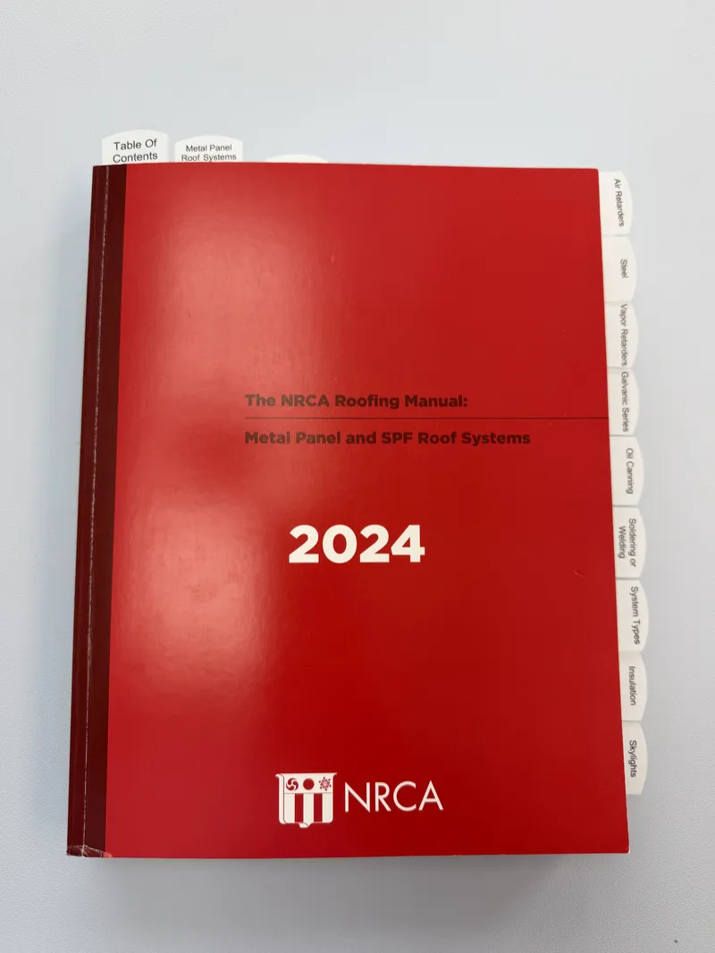 NRCA Metal Panel and SPF Roof Systems Roofing Manual 2024 pre-highlighted and tabbed 