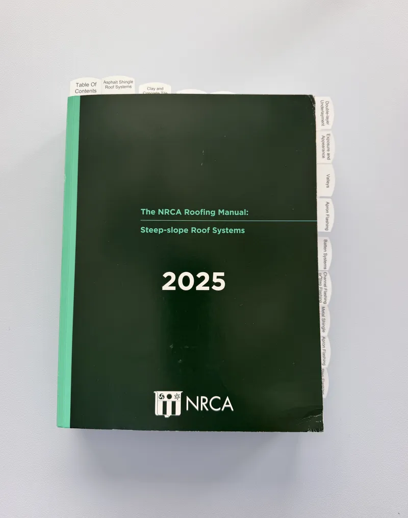 NRCA Steep-slope Roof Systems Roofing Manual 2025 pre-highlighted and tabbed