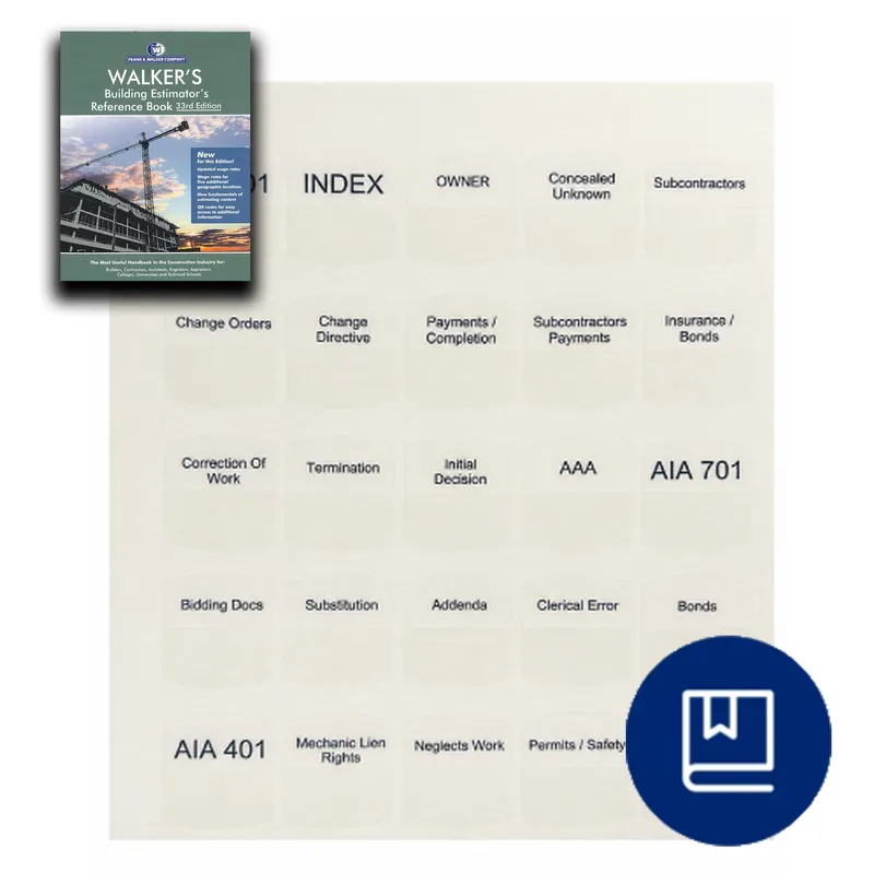 Walker's Building Estimator's Reference Book 33rd Edition Tabs