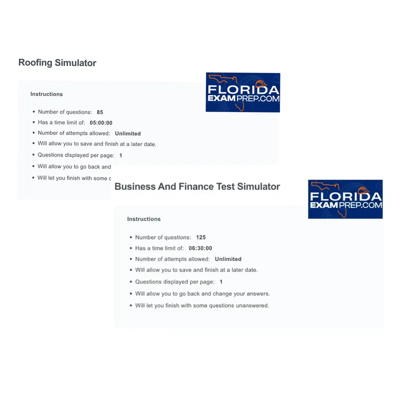 Roofing Contractor License Simulator Bundle