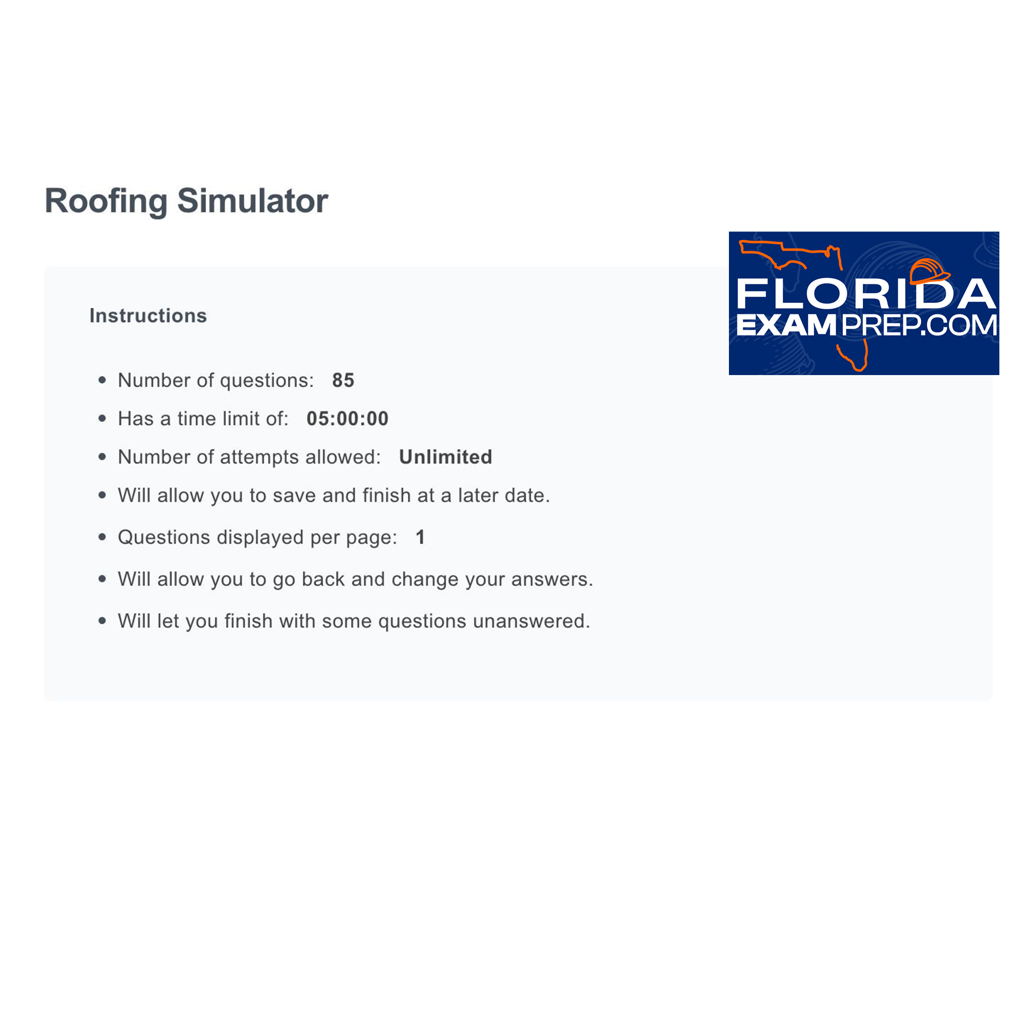 Roofing Trade Exam Simulator