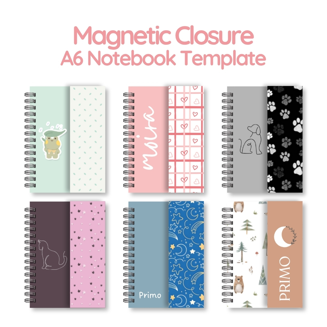 A6 Magnetic Closure Notebooks Template