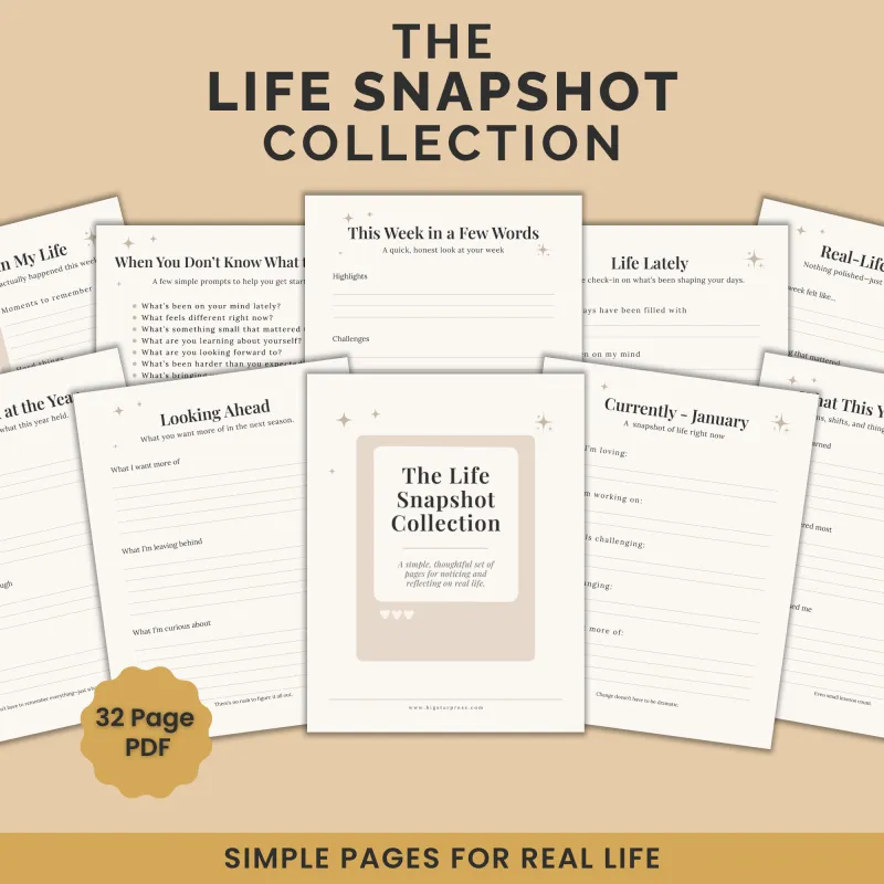 Life Snapshot Collection Printable Reflection Pages