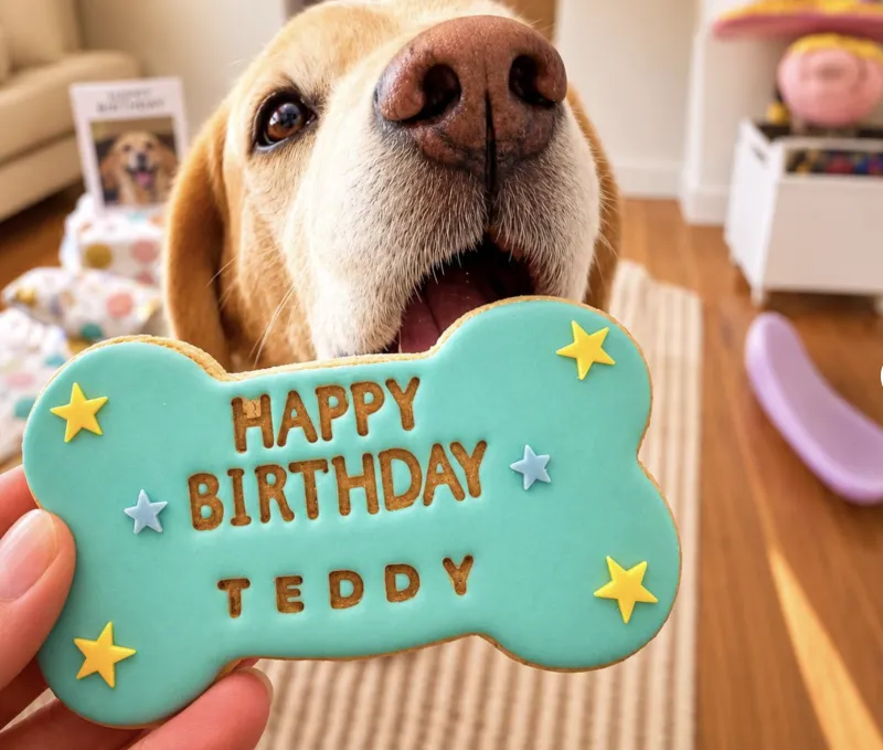Large Birthday Biscuit Bone Set - Box of 3