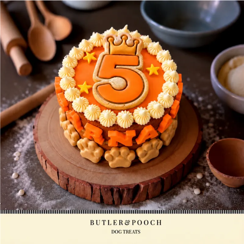Paw Dog Birthday Cake (Orange)
