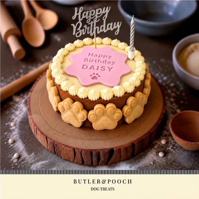 Classic Dog Paw Birthday Cake (Pink)