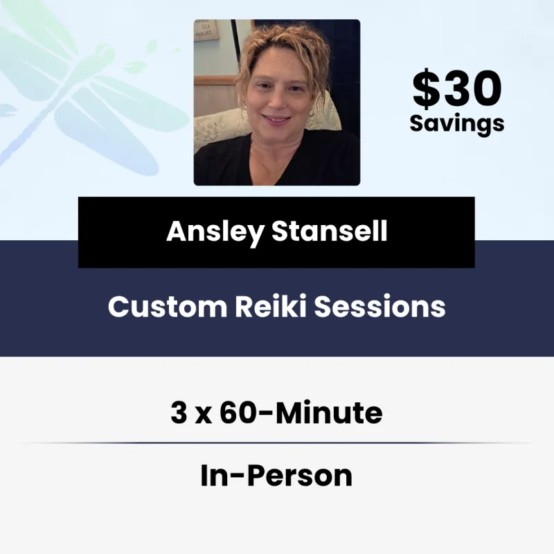 3 x 60-Minute In-Person Custom Reiki Sessions with Ansley Stansell