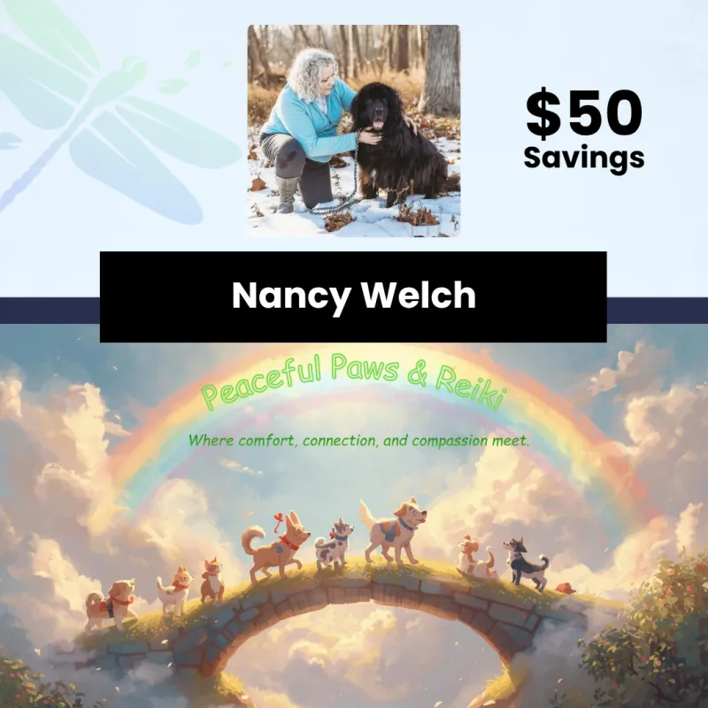 Peaceful Paws & Reiki (3-Session Package) with Nancy Welch