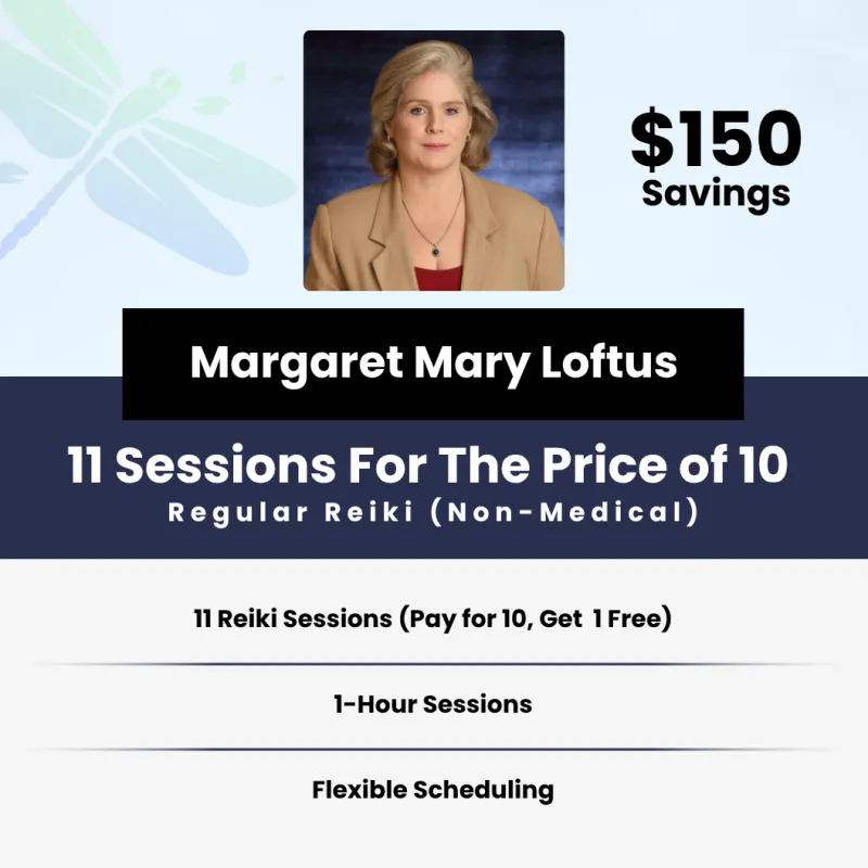 11 Sessions For The Price of 10 – Regular Reiki with Margaret Mary Loftus