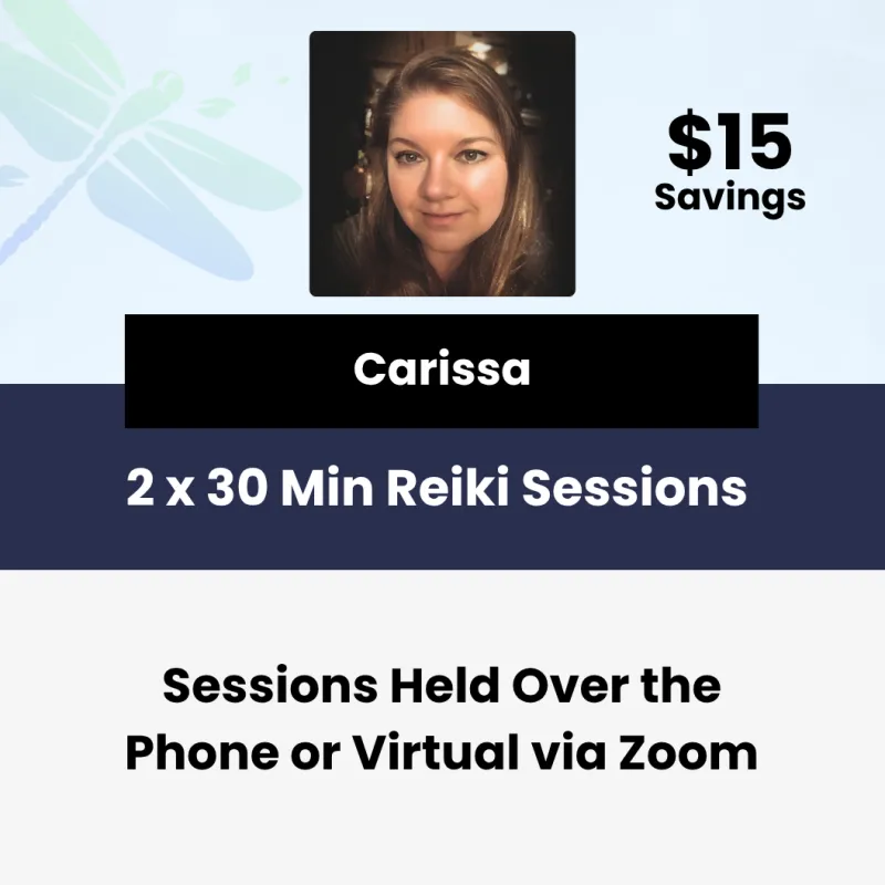 2 x 30-Minute Reiki Sessions With Carissa Cullen