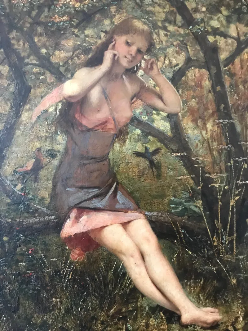 Pierre Auguste Cot - Girl Sitting on a Branch