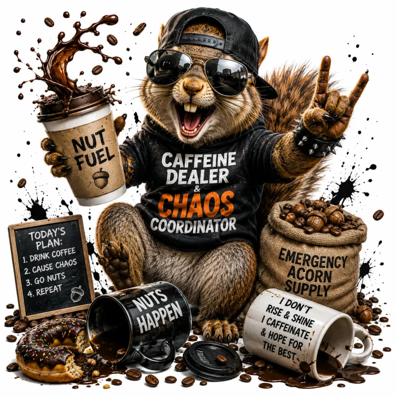 Squirrel with Coffee T-Shirt