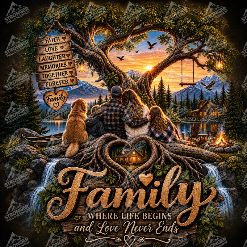 Family - Where Life Begins and Love Never Ends - Digital Image File