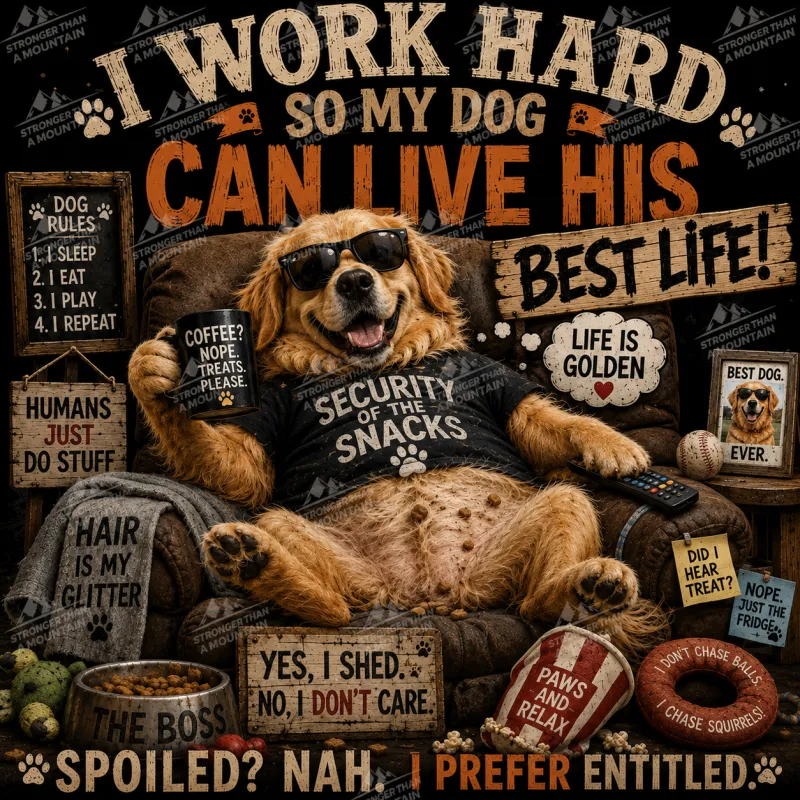 I Work Hard So My Dog Can Live His Best Life - Ready-to-Press DTF Transfer
