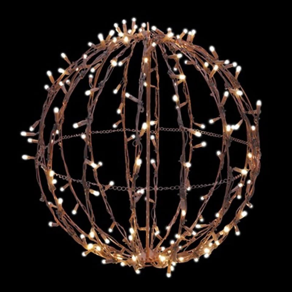 Sphere Foldable Brown 15" Warm White