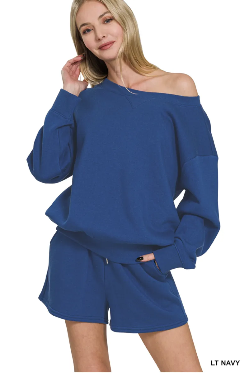 Cozy Escape Fleece Lounge Set – Navy