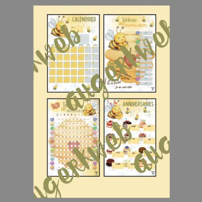 Fichier PDF Affiche (20 X 30po) Calendrier Abeille