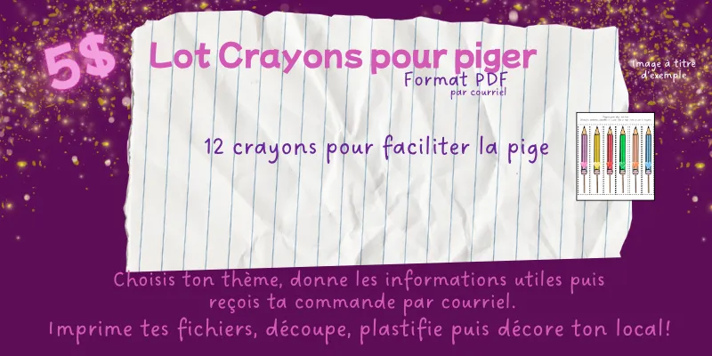 Lot Crayons pour piger