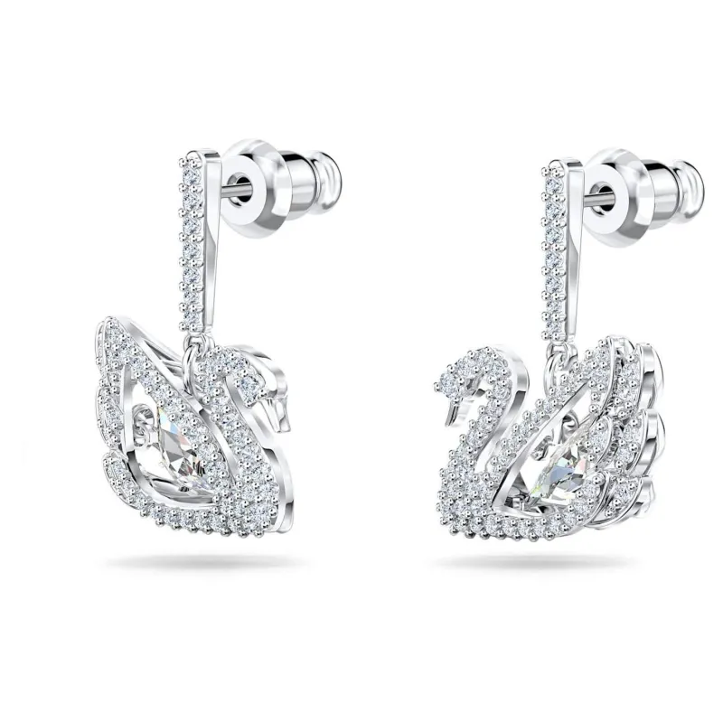 Swan Dainty Diamond Earrings