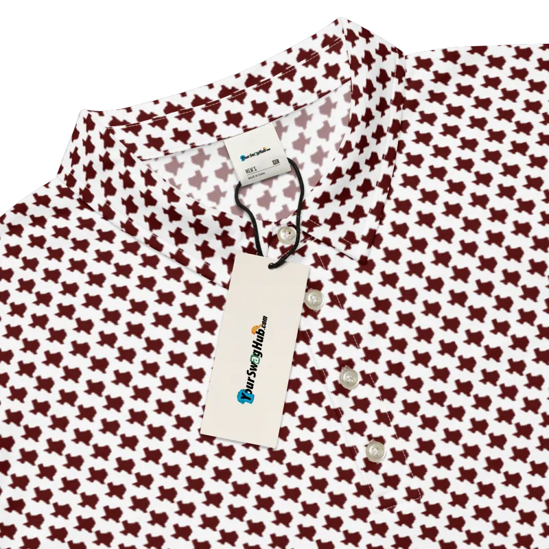 Men’s Fitted State of Texas Polo in Maroon