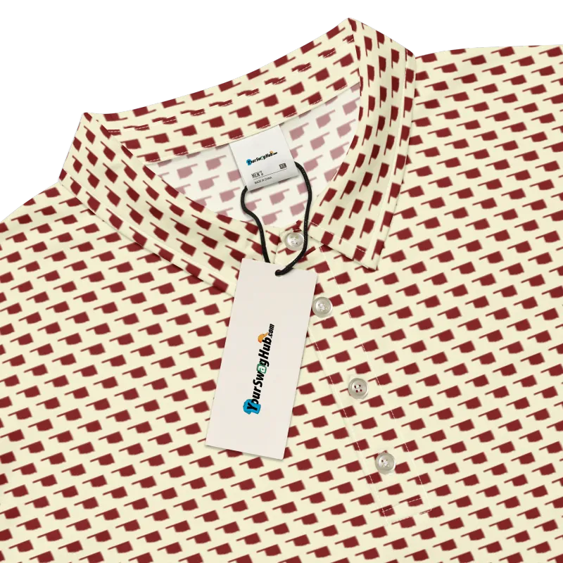 Men’s Fitted State of Oklahoma Polo in Crimson and Cream