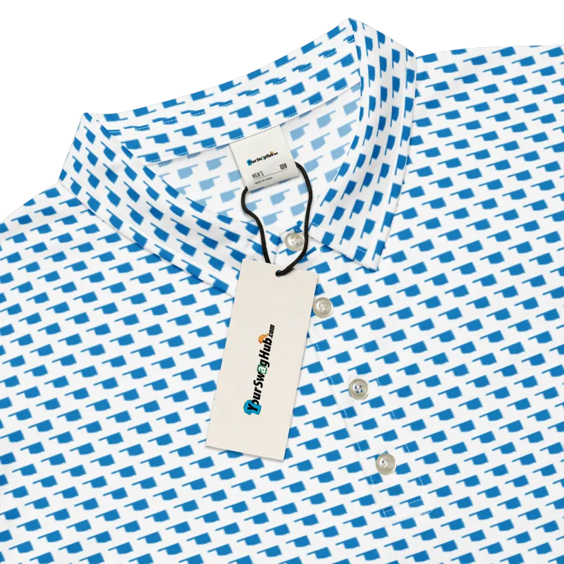Men's Fitted State of Oklahoma Polo in Thunder Blue