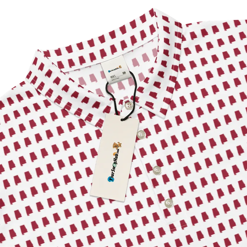 Men’s Fitted State of Alabama Polo in Crimson