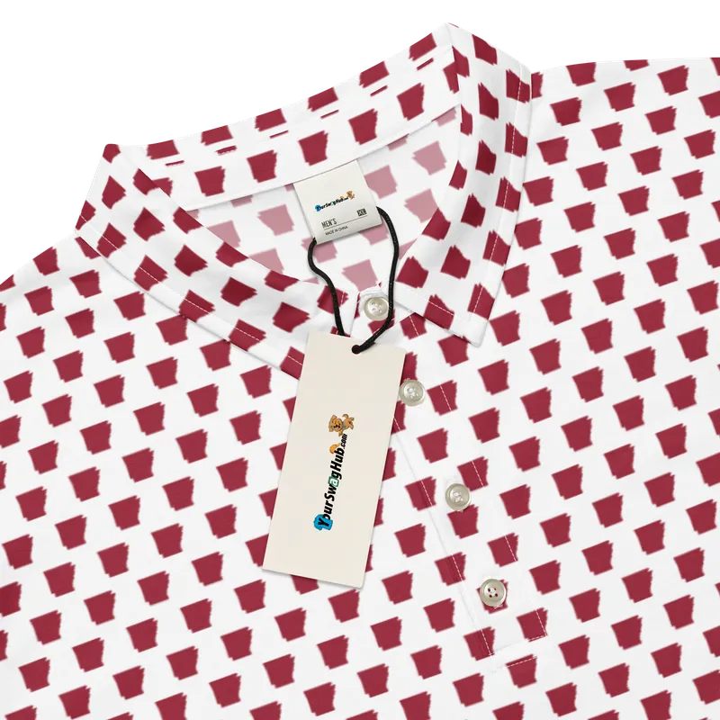 Men’s Fitted State of Arkansas Polo in Cardinal Red