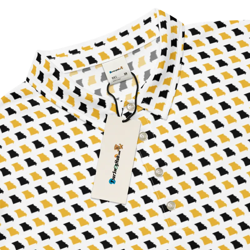 Men’s Fitted State of Missouri Polo in Black and Gold