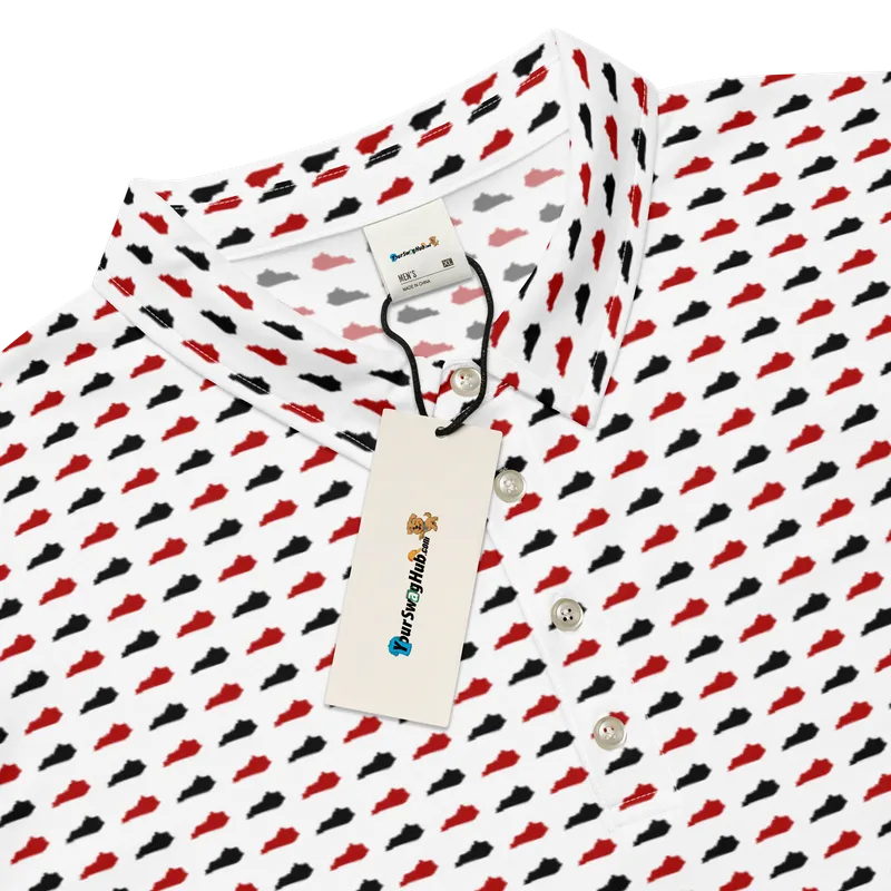 Men’s Fitted State of Kentucky Polo in Cardinal Red and Black