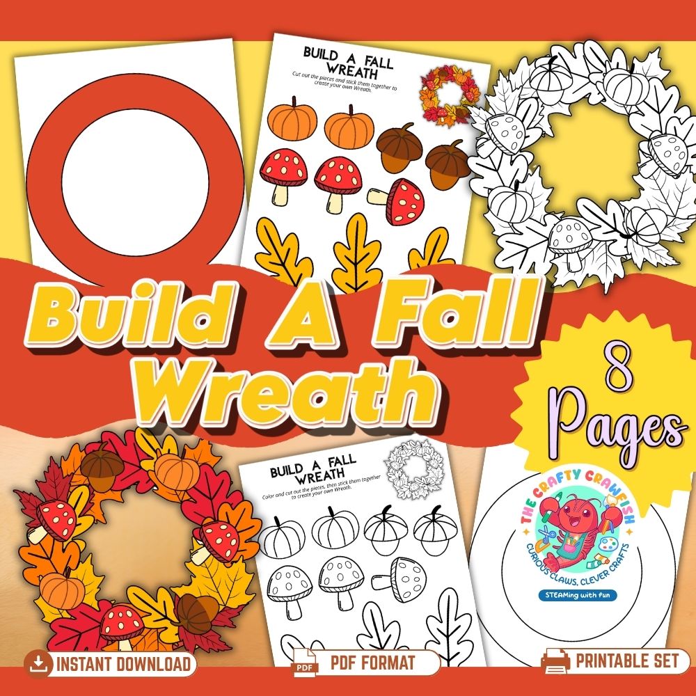 Build a Fall Wreath Printable Craft for Kids