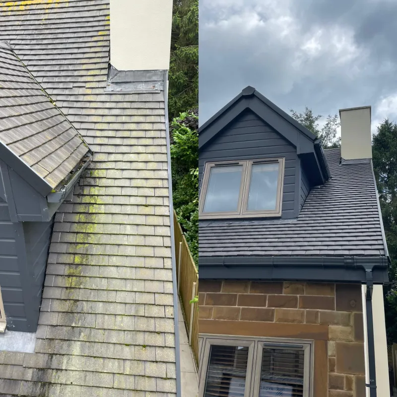 Render cleaning on a new-build dormer