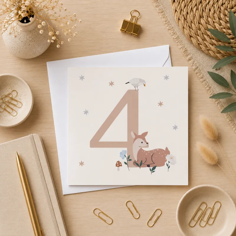 Petite Vous Greeting Card - Birthday 4 Deer 