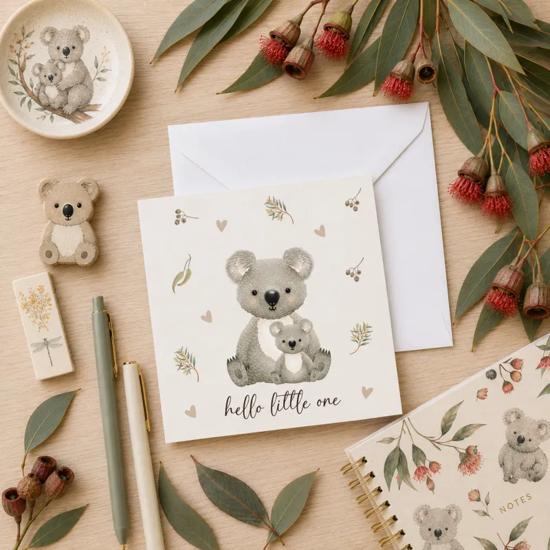 Greeting Card - Hello Little One Koala